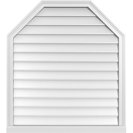 Ekena Millwork Octagonal Top Surface Mount PVC Gable Vent w/ 2"W x 2"P Brickmould Sill Frame, 36"W x 40"H GVPOT36X4003SN